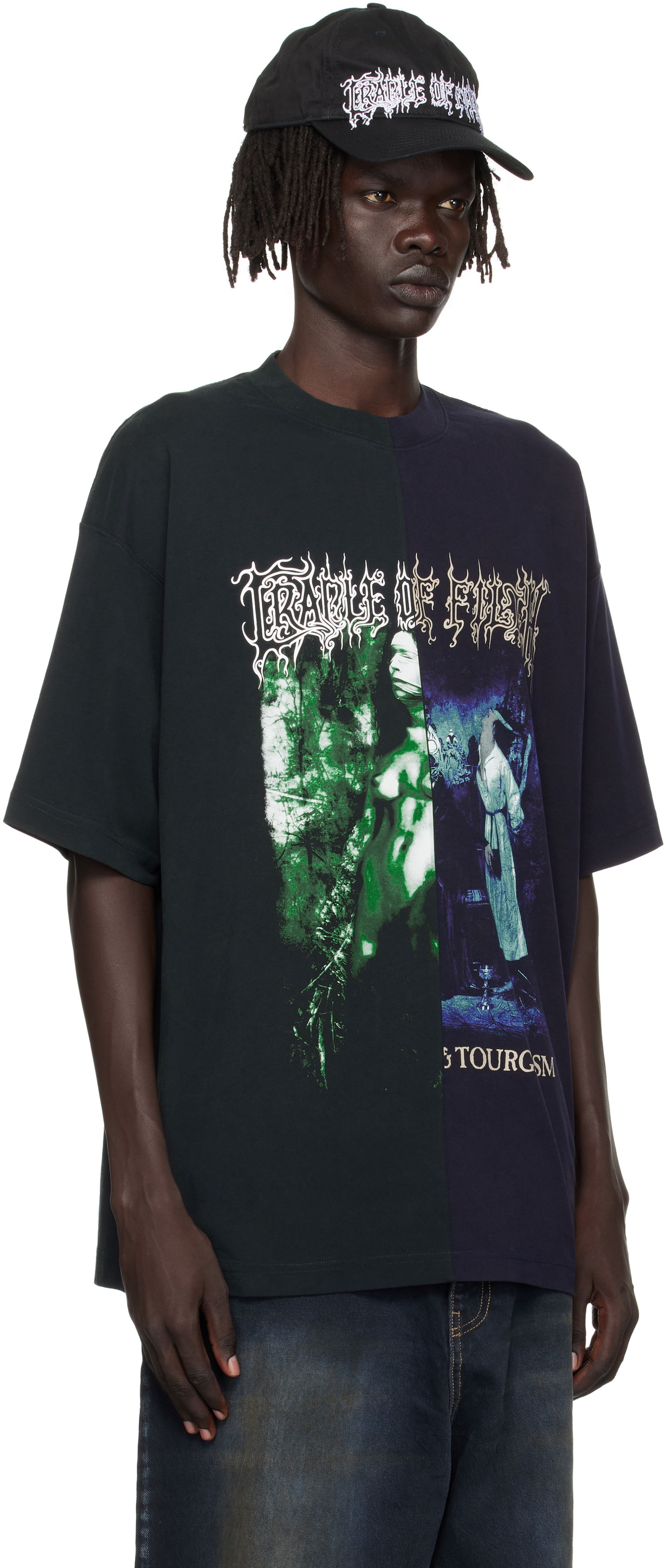 Тениска VETEMENTS Vetements Cradle of Filth Cut-Up Oversized T-Shirt Черно | UCF76TR850EN, 1