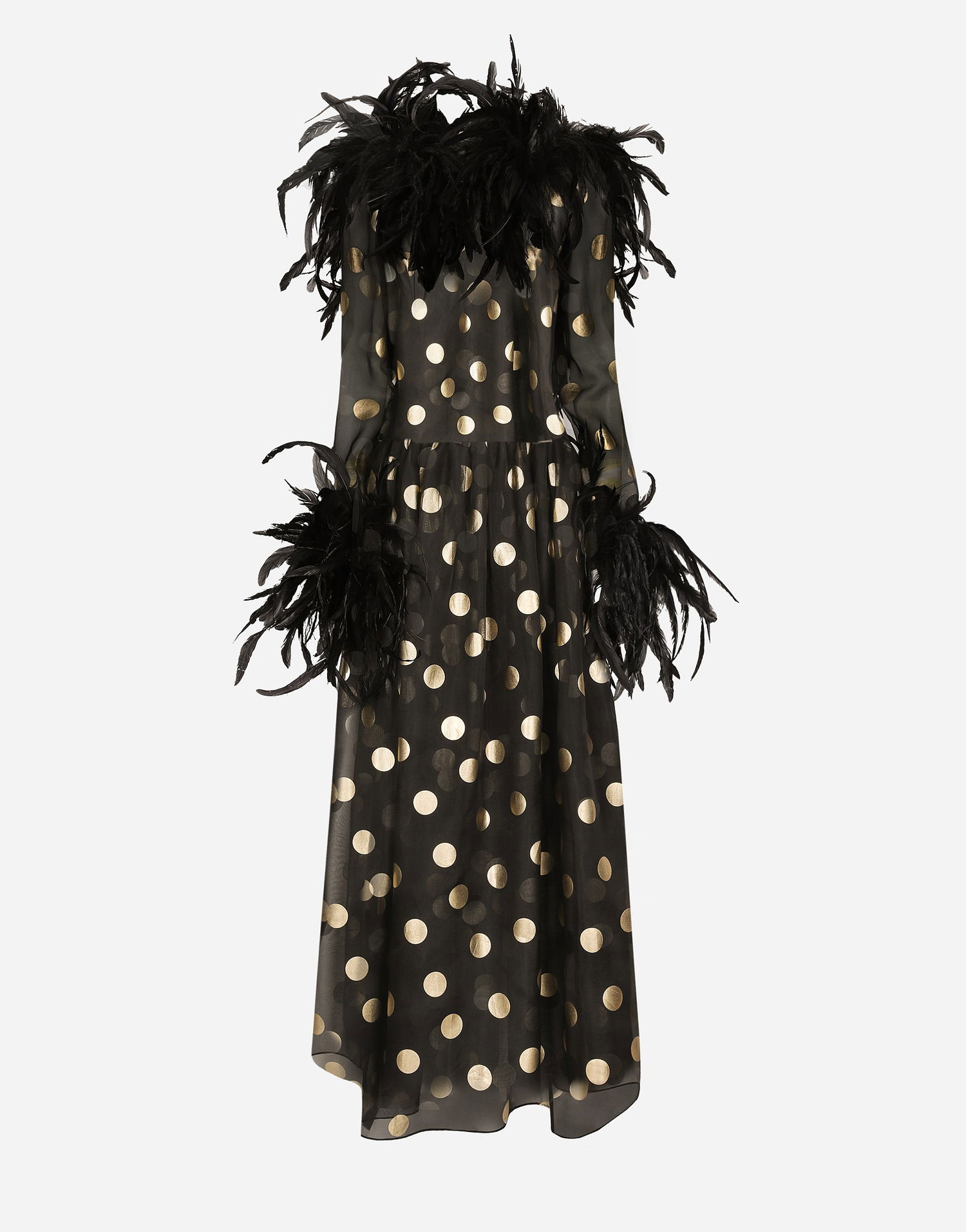 Pокля Dolce & Gabbana Silk Organza Polka Dot Dress Черно | F6JRMTHS100HNLM0, 0