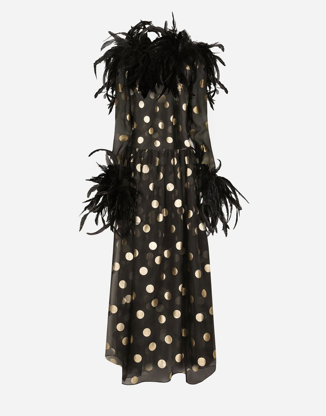 Silk Organza Polka Dot Dress