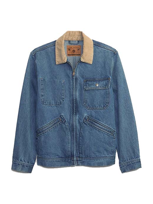 Яке GAP Re-Issue × Sean Wotherspoon Denim Chore Jacket with Washwell Worn Medium Blue Синьо | 837646