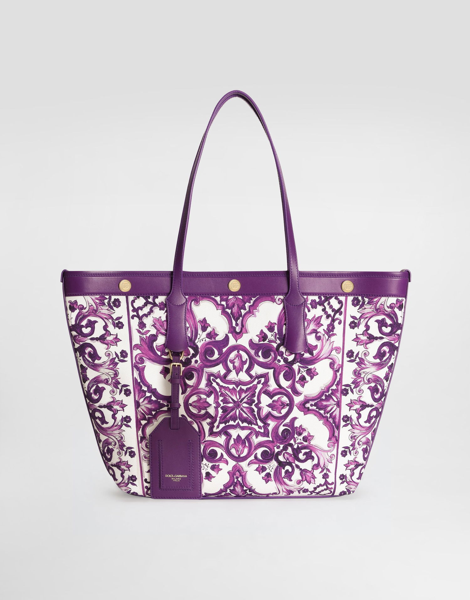 Голяма пазарска чанта Dolce & Gabbana Dolce & Gabbana Atene Majolica Print Shopping Tote Bag Лилаво | BB7826AN220I23TN, 0