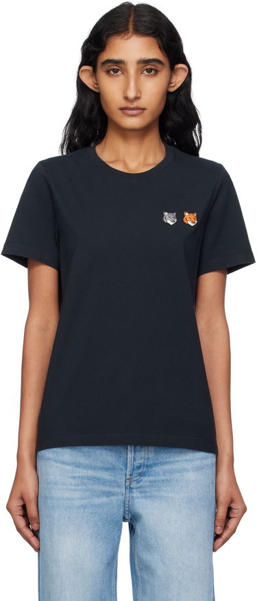 Тениска MAISON KITSUNÉ Maison Kitsuné Double Fox Head T-Shirt Черно | OW011CFKJ0008, 0