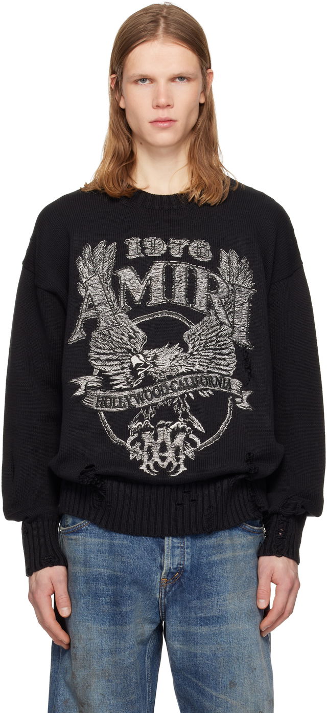 1978 Hollywood California Eagle Distressed Knit Sweater
