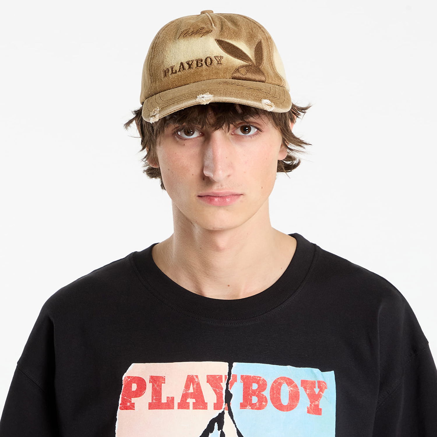 Шапка с козирка Footshop Playboy x FTSHP Denim Dadcap Orche Бежово | FTSHP_536, 0