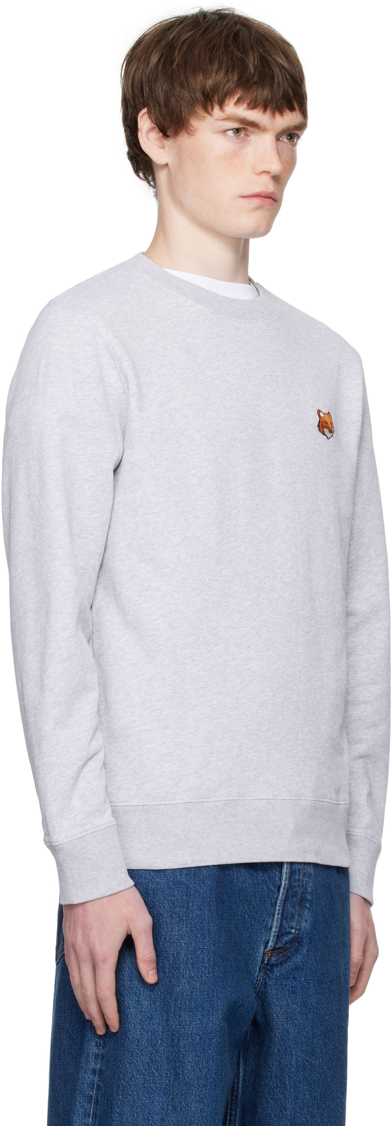 Суитчър MAISON KITSUNÉ Maison Kitsuné Fox Head Patch Regular Sweatshirt Сиво | PM00303KM0340, 1