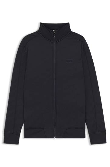 Суитчър BOSS Regular-fit zip-up sweatshirt with quilted jacquard Черно | 50549706