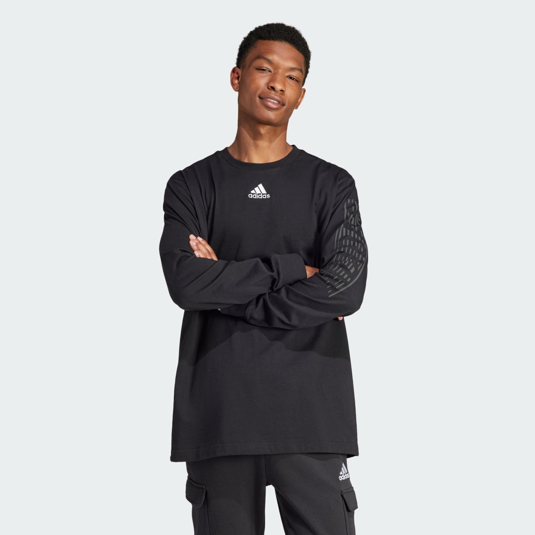 Тениска adidas Performance Sportswear Brand Love Long Sleeve T-Shirt Черно | II3447, 0