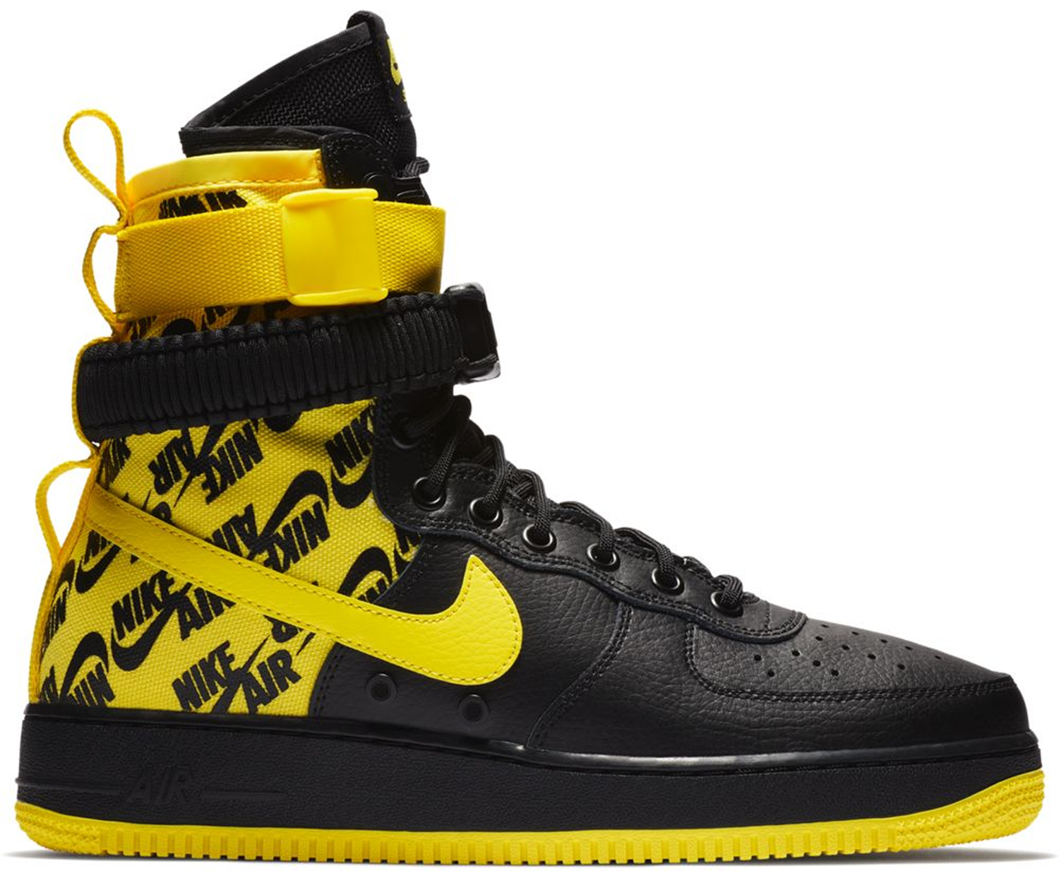 Кецове и обувки Nike SF Air Force 1 High Black Dynamic Yellow Жълто | AR1955-001, 0