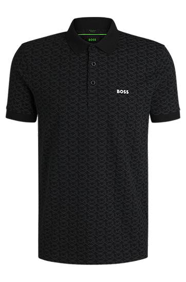 BOSS Paddy Stretch Cotton Polo with Printed Pattern