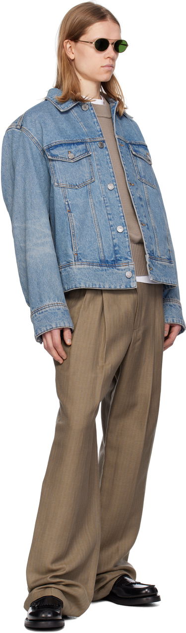 Яке AMI AMI Paris Cotton Denim Trucker Jacket Синьо | HJK247.DE0046, 3