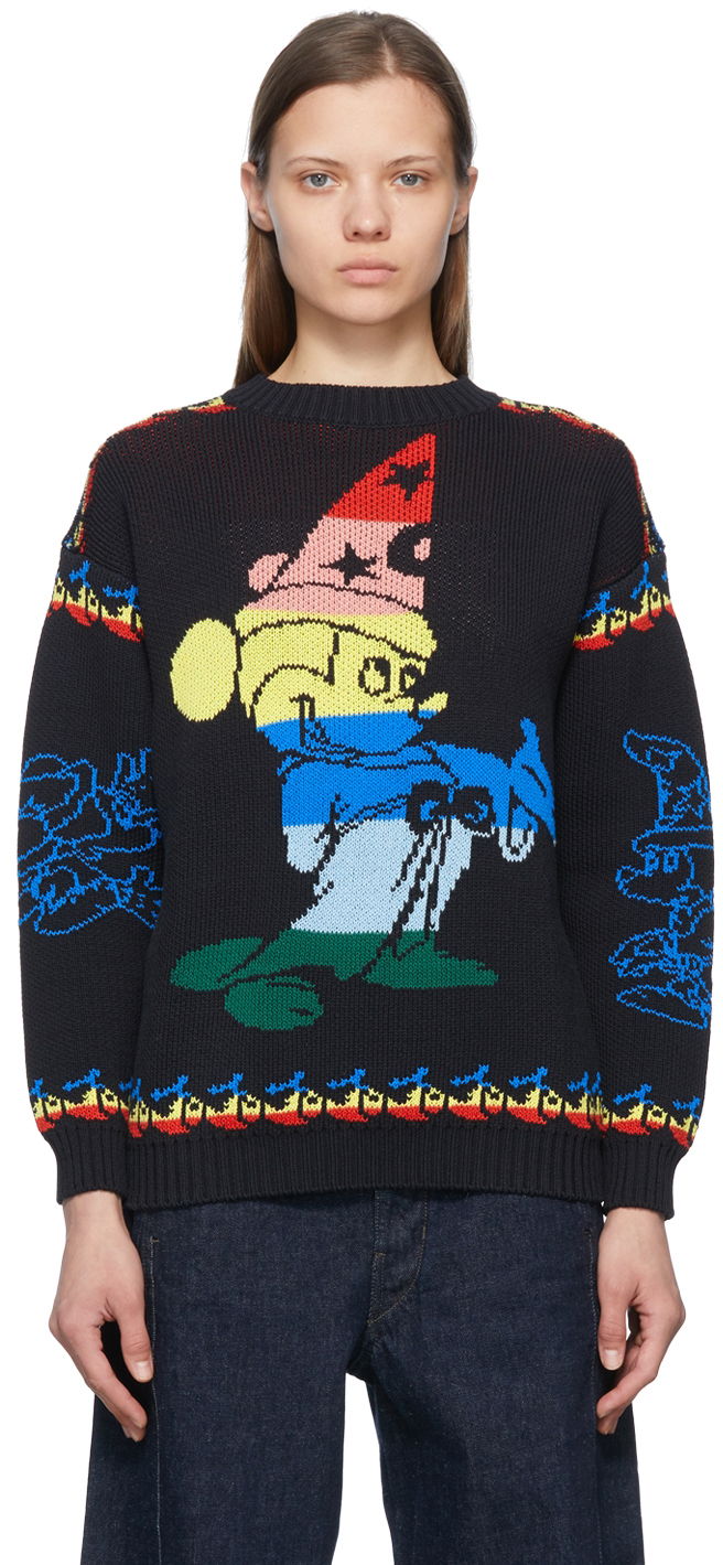Пуловер Stella McCartney Stella McCartney Fantasia Rainbow Mickey Graphic Sweater Черно | 6K00793S7253, 0