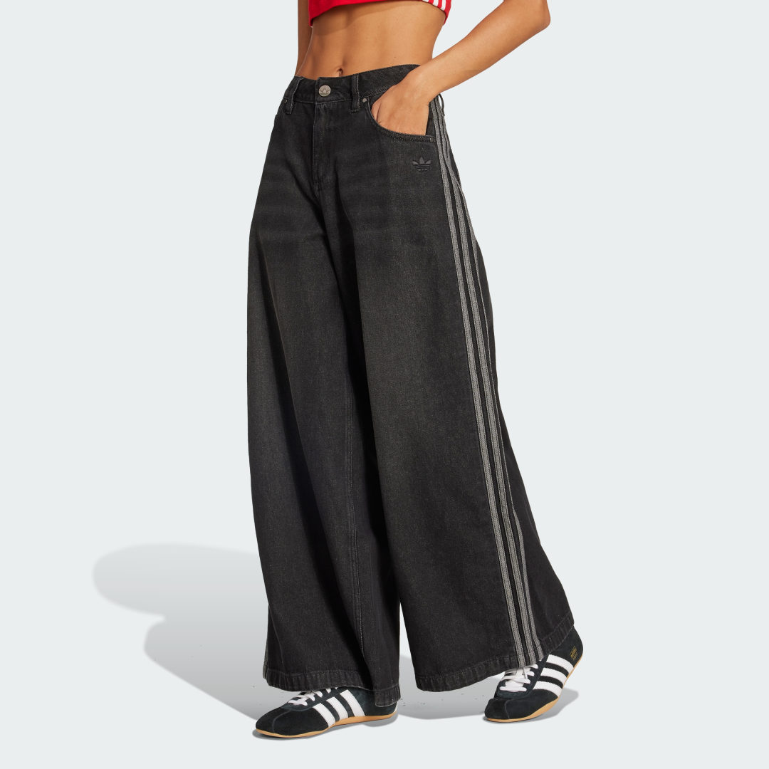 Дънки adidas Performance Adicolor Adilenium Wide-Leg Jeans Черно | JV7453, 0