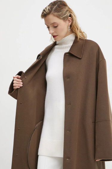 Палта Nanushka Wool Overcoat with Belted Waist Кафяво | NM24FWJK02678, 6