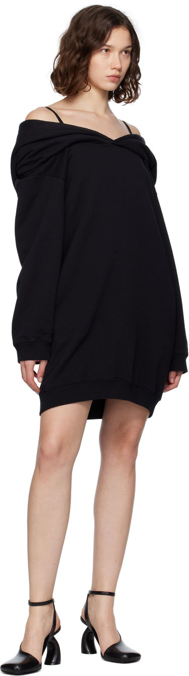 Pокля Maison Margiela MM6 Maison Margiela Off-The-Shoulder Sweatshirt Dress Черно | S52DD0074 M25014, 3