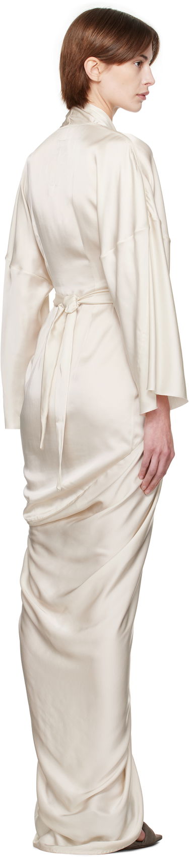Pокля Rick Owens Rick Owens Hollywood Wrap Maxi Dress Бежово | RP01E7566 SCH, 2