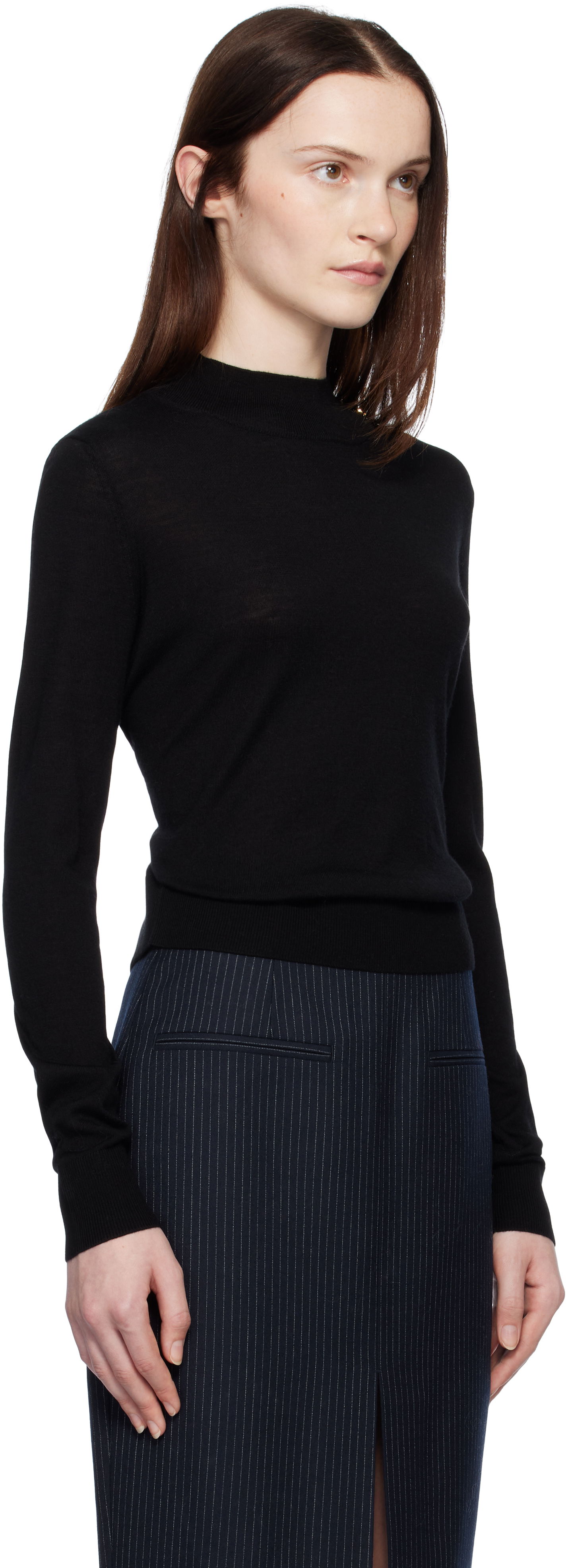 Пуловер Anine Bing Monique Long Sleeve Sweater Черно | A-09-10130-BLK1, 1