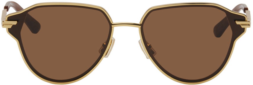 Слънчеви очила Bottega Veneta Glaze Metal Aviator Sunglasses Бежово | BV1271S-002, 0