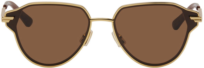 Слънчеви очила Bottega Veneta Glaze Metal Aviator Sunglasses Бежово | BV1271S-002