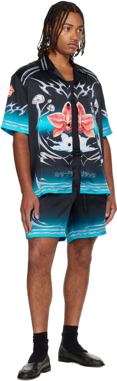 Риза Casablanca Casablanca Blades Orchid Mushroom Gradient Short Sleeve Silk Satin Shirt Многоцветен | M-AW25-SH-003-03, 3