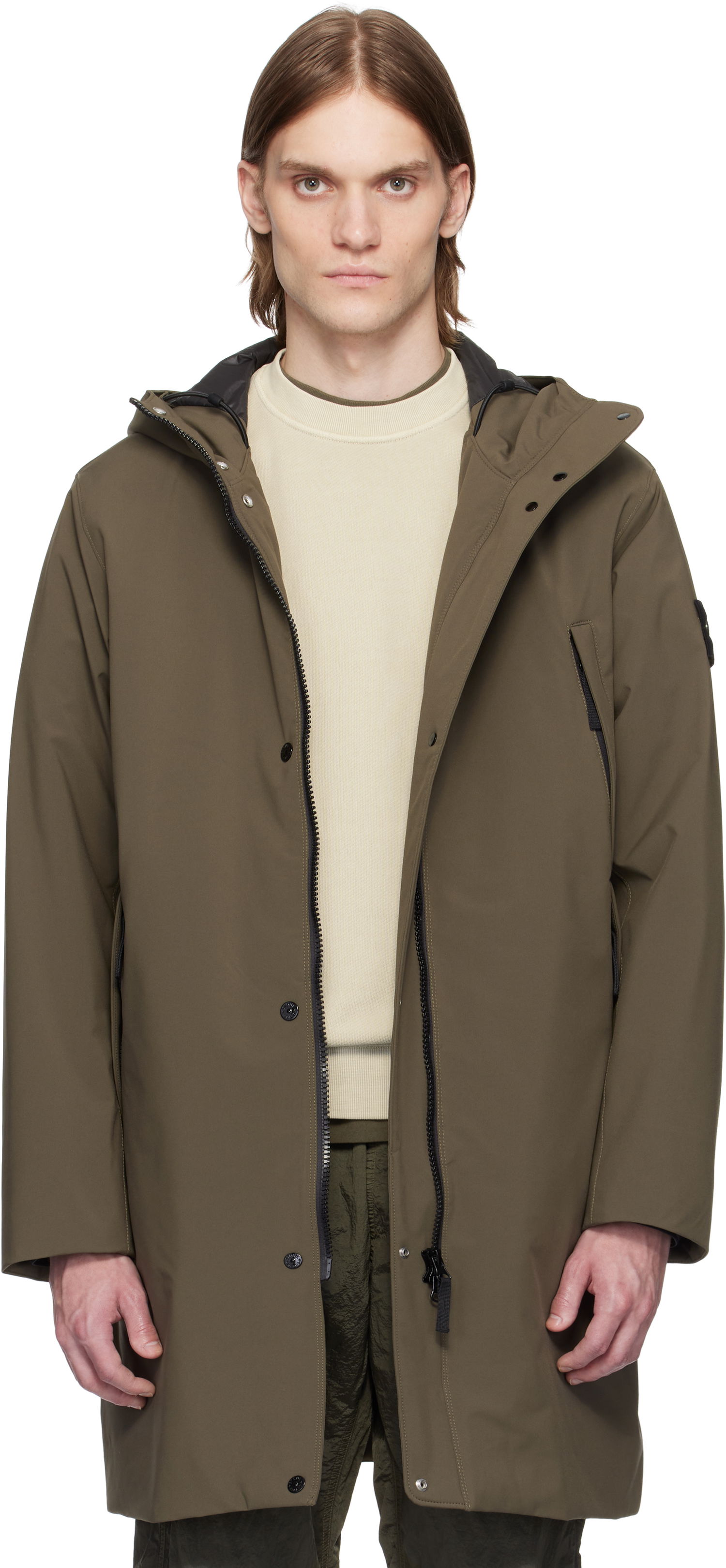 Дъждобран Stone Island Stone Island Soft Shell-R E.Dye Technology Coat Зелено | K1S15 7100001 S0A27, 0