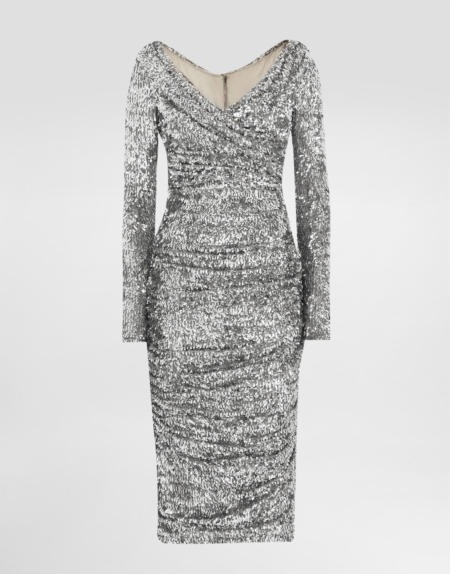 Pокля Dolce & Gabbana Draped Sequin Dress Collection 42 Металик | F60EMTFLSMCS0998, 0