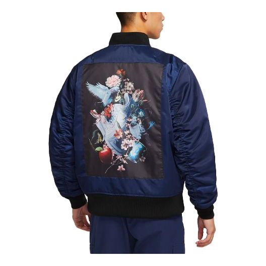 Яке бомбър Nike Sportswear Therma-FIT Printing Zipper Jacket Синьо | DD6506-410
