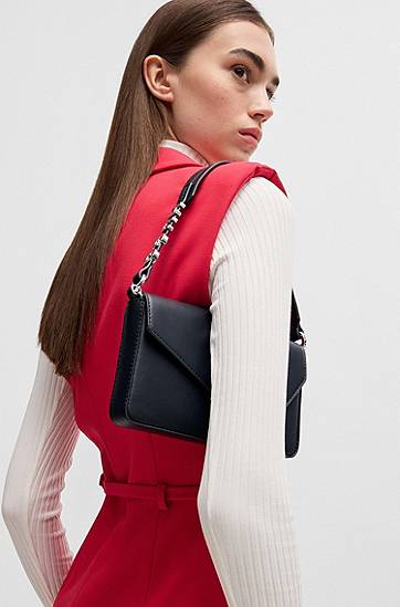 Чанта през рамо BOSS Faux Leather Clutch Bag with Top Handle Черно | 50537011, 1