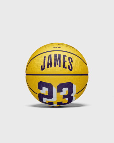 Спортна екипировка Wilson Tennis LeBron James Los Angeles Lakers NBA Player Icon Player Series Outdoor Mini Basketball Жълто | WZ4027701XB3, 1