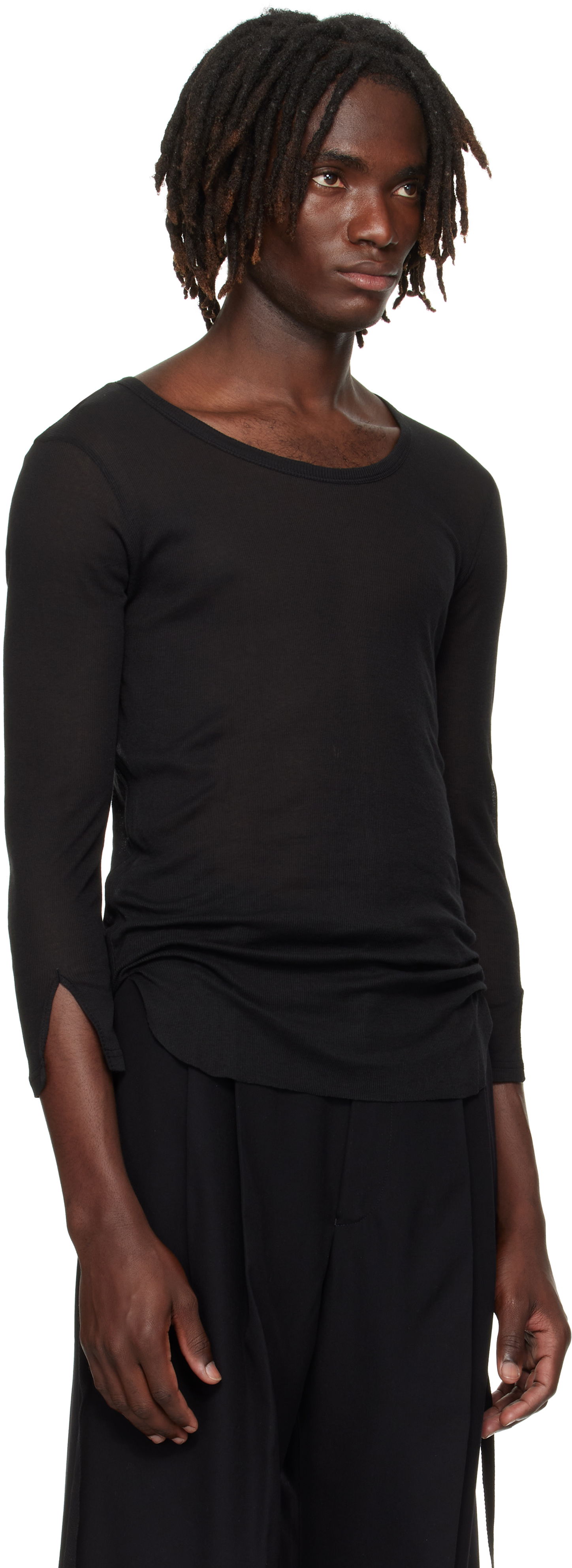 Тениска Ann Demeulemeester Ann Demeulemeester Margon Long Sleeve T-Shirt Черно | B0012875-FA434-099, 1