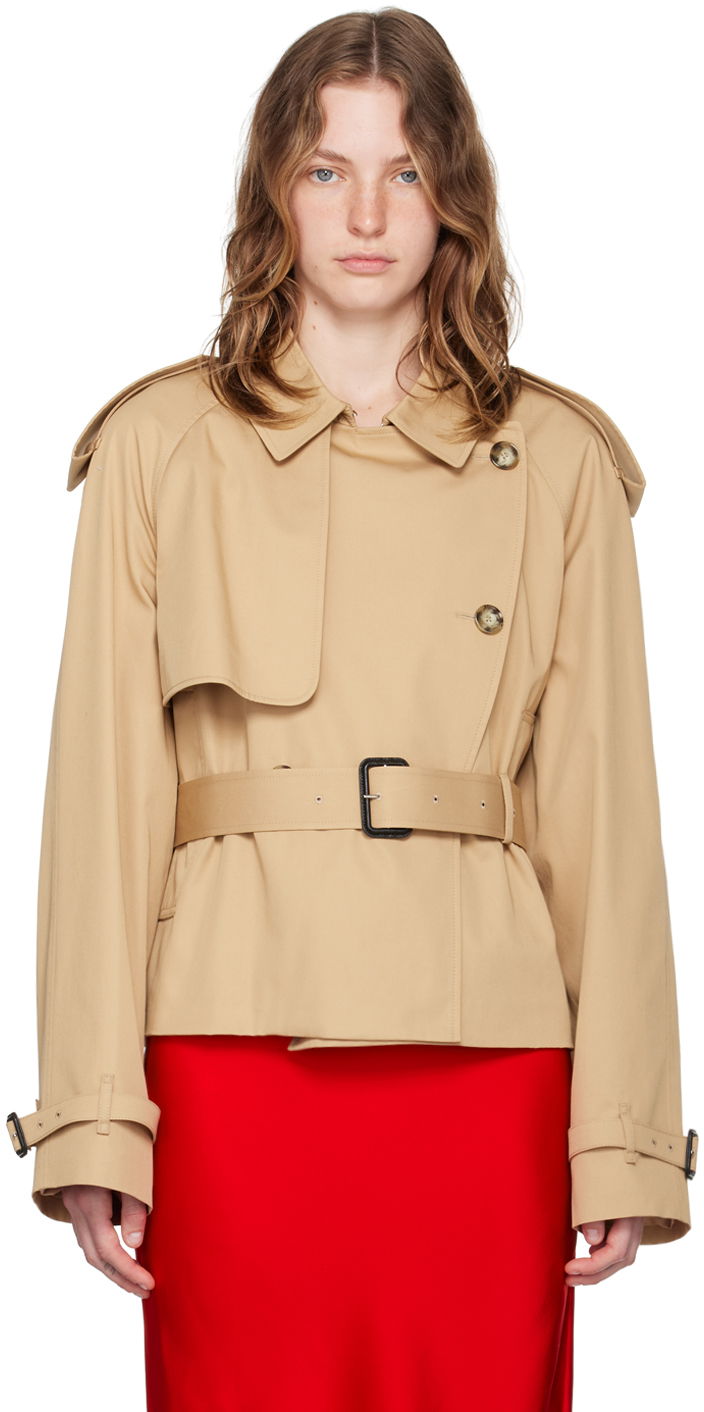 Тренчкот Stella McCartney Stella McCartney Cropped Trench Coat Бежово | 6700393CU403, 0