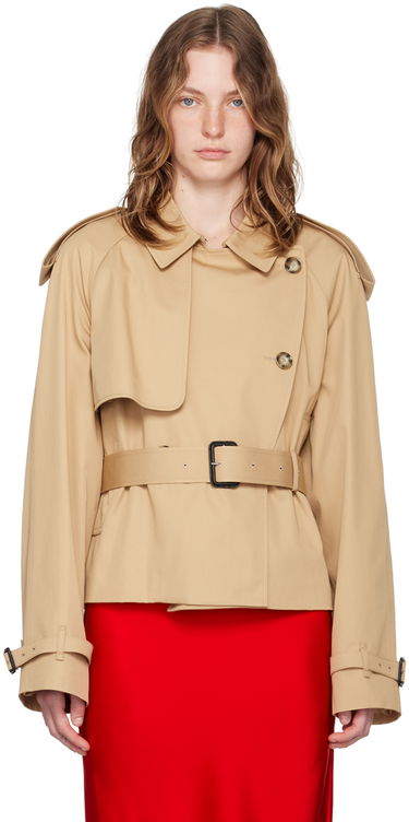 Тренчкот Stella McCartney Stella McCartney Cropped Trench Coat Бежово | 6700393CU403, 0