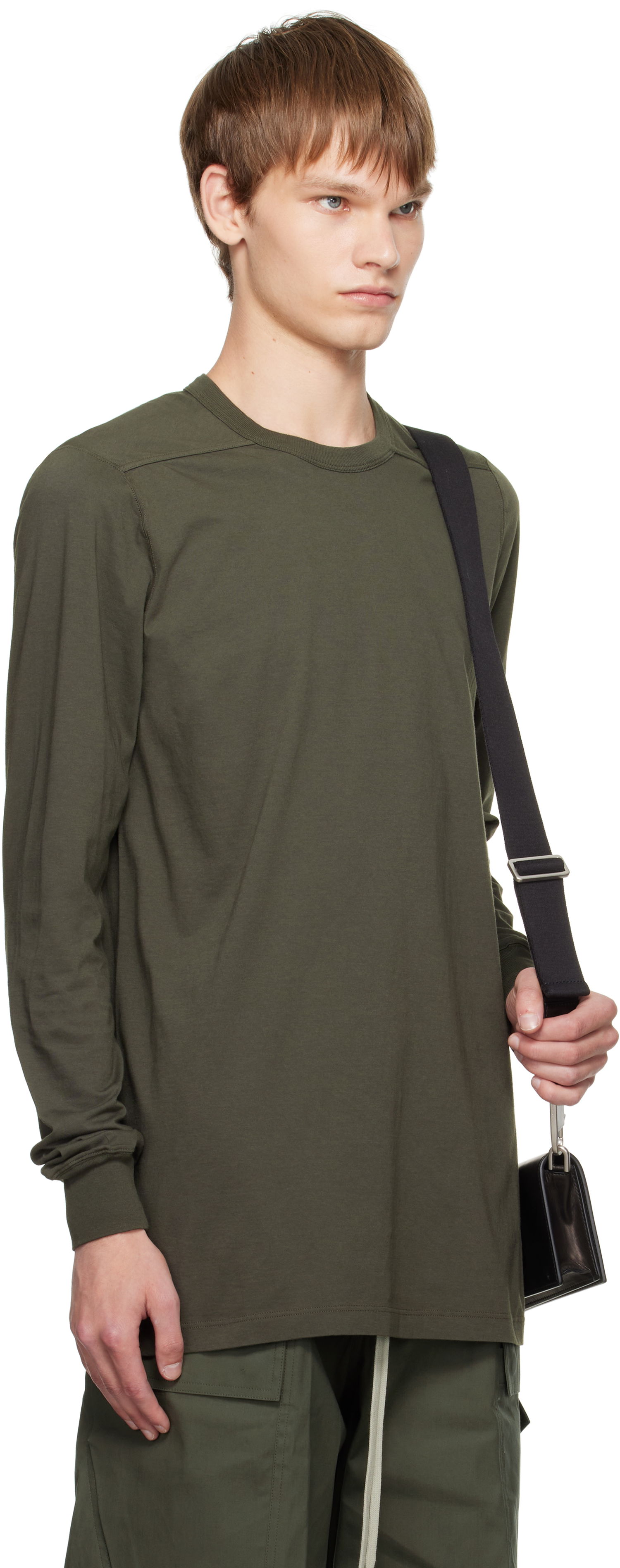 Тениска Rick Owens Rick Owens Concordians Level Long Sleeve T-Shirt Зелено | RU02E1266 JA, 1