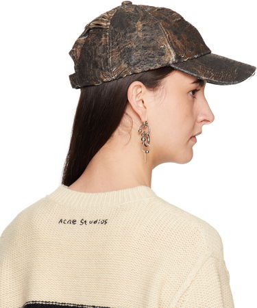 Шапка с козирка Acne Studios Acne Studios Distressed Monogram Baseball Cap Кафяво | C40401-, 2