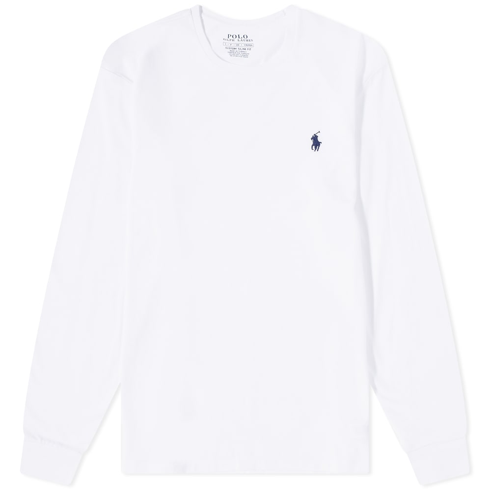 Тениска Polo by Ralph Lauren Ralph Lauren Custom Slim Fit Long Sleeve T-Shirt Бяло | 710671468004, 0