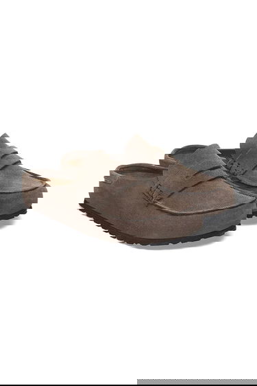 Кецове и обувки Birkenstock Birkenstock Naples Wrapped Suede Mules Сиво | 1029712, 3