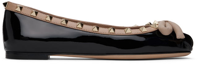 Valentino Garavani Rockstud Patent Leather Ballerina Flats