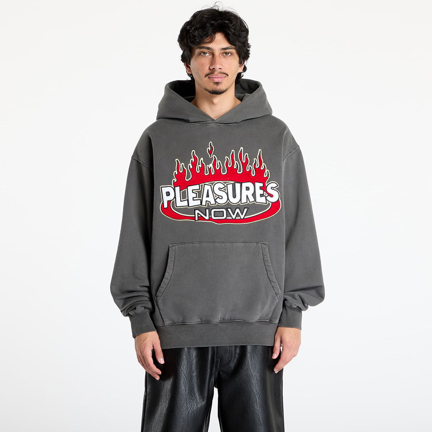 Суитчър Pleasures PLEASURES Flame Hoodie Сиво | P25SU009 BLACK, 0