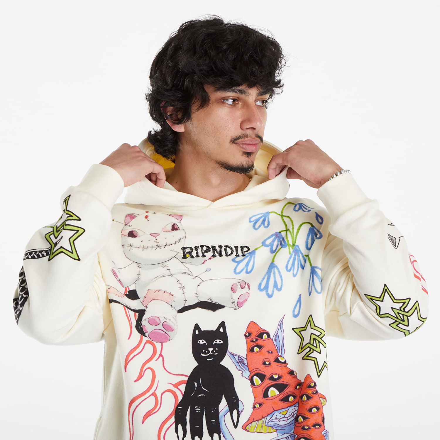 Суитчър RIPNDIP Travis Hoodie Off White Бяло | RNDSPR24113, 1