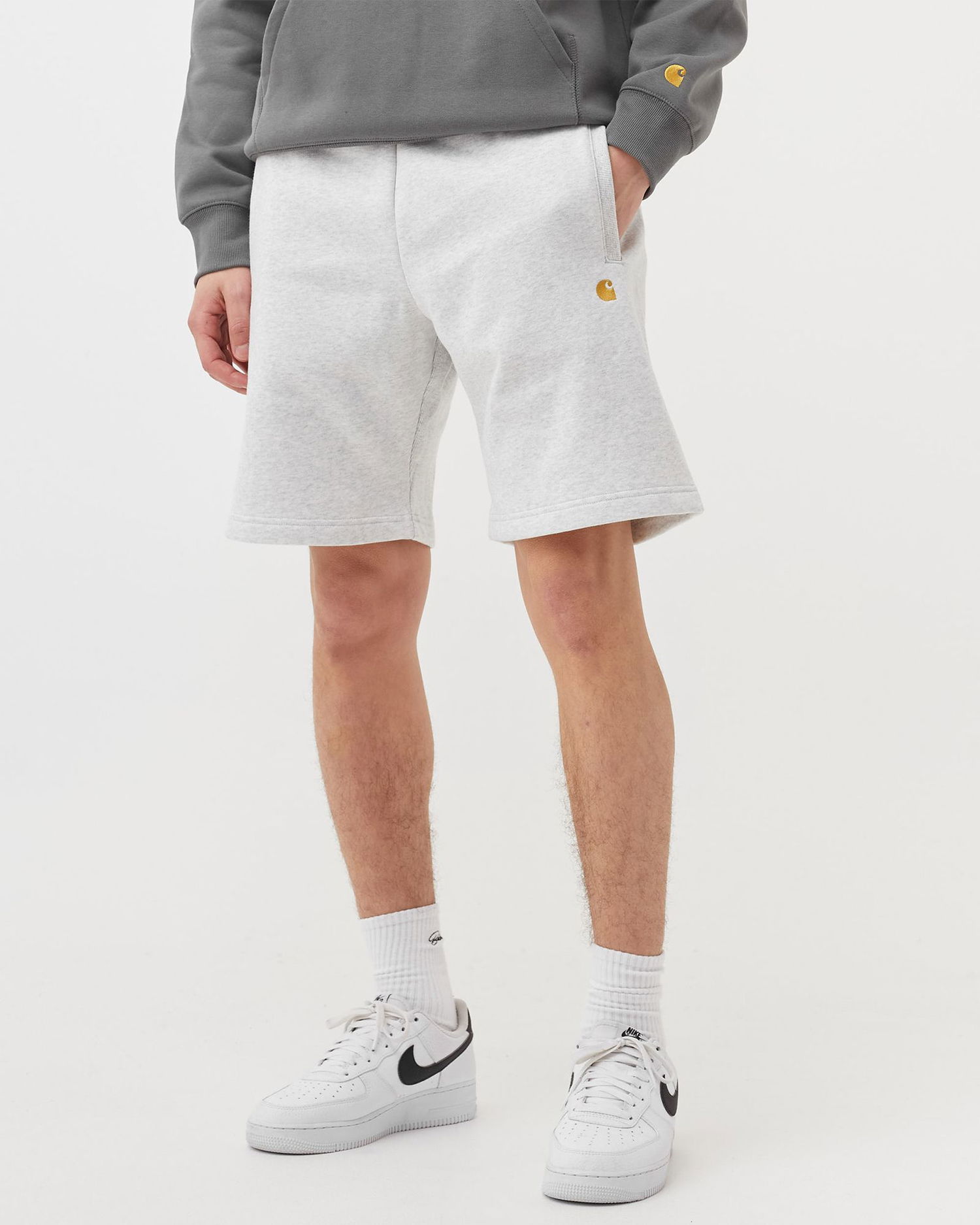 Къси панталони Carhartt WIP Chase Sweat Shorts Сиво | I028950-00J.XX, 1
