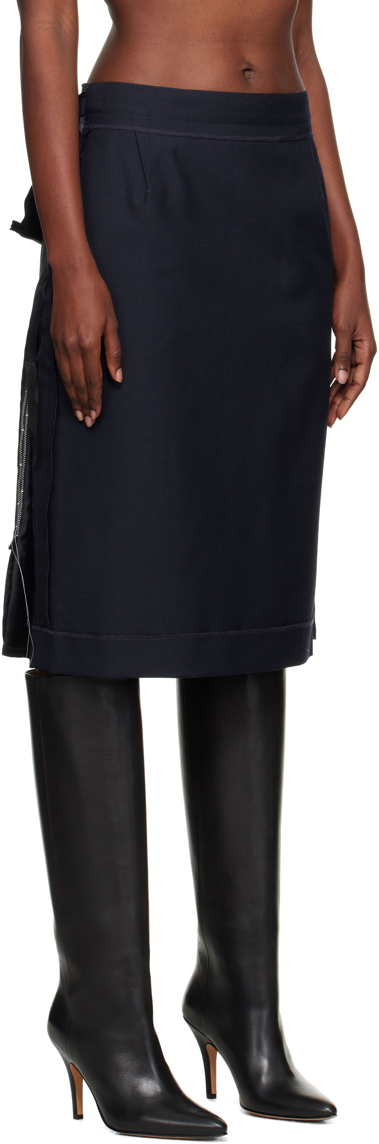 Пола Maison Margiela Maison Margiela Reverse Midi Skirt Тъмно синьо | S51ME0045 MTN107, 1