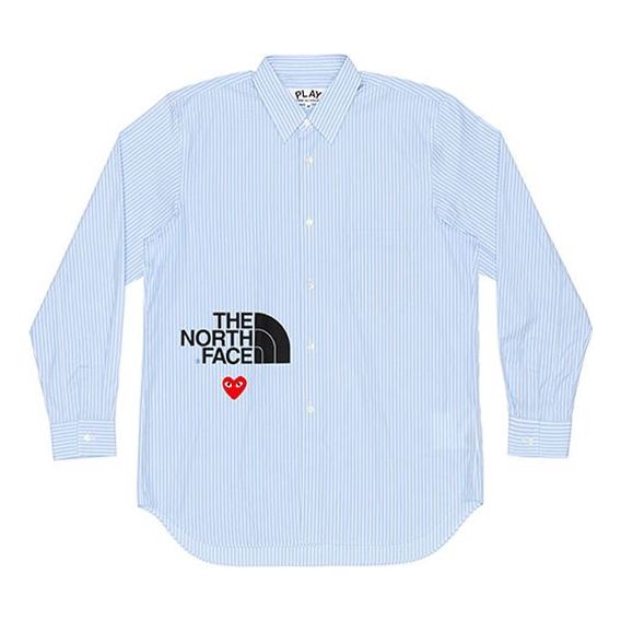 Риза Comme des Garçons PLAY x Striped Shirt Синьо | AE-B202-051-1, 0