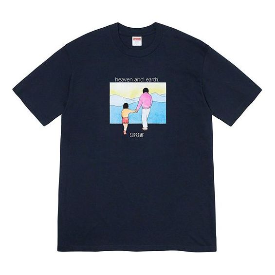 Тениска Supreme Heaven and Earth Graphic Printed T-Shirt Тъмно синьо | SUP-FW19-106, 0
