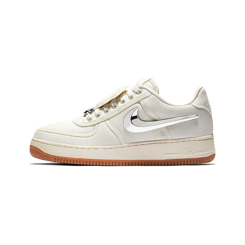 Кецове и обувки Nike Travis Scott x Air Force 1 "Sail" Бяло | AQ4211-101, 0