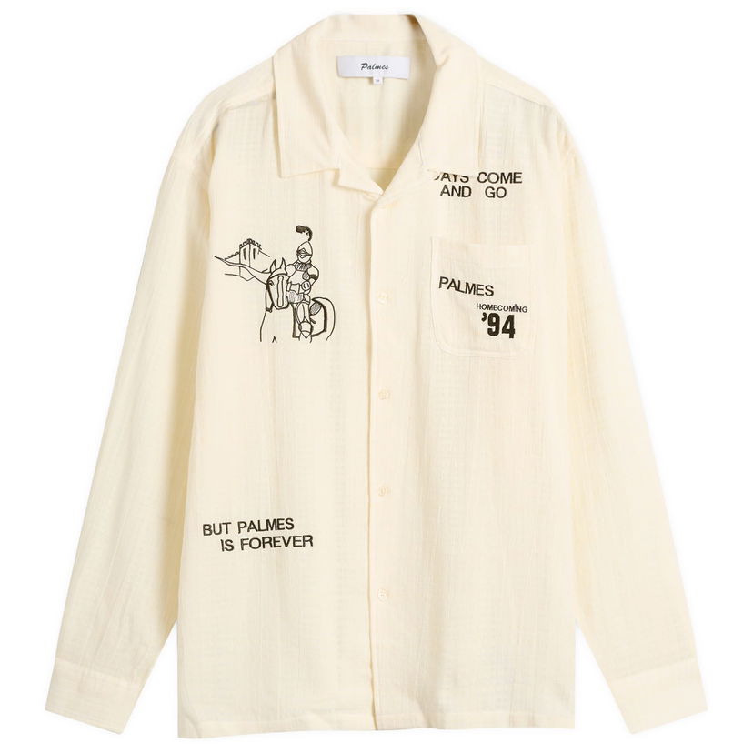 Риза Palmes Palmes Forever Camp Collar Shirt Бежово | P30-0040-036