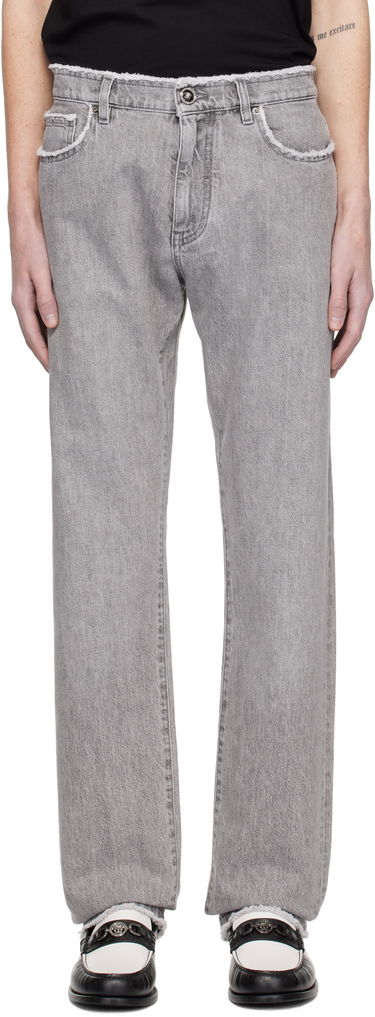 Дънки Versace Frayed Regular-Fit Jeans Сиво | 1016106_1A11098, 0