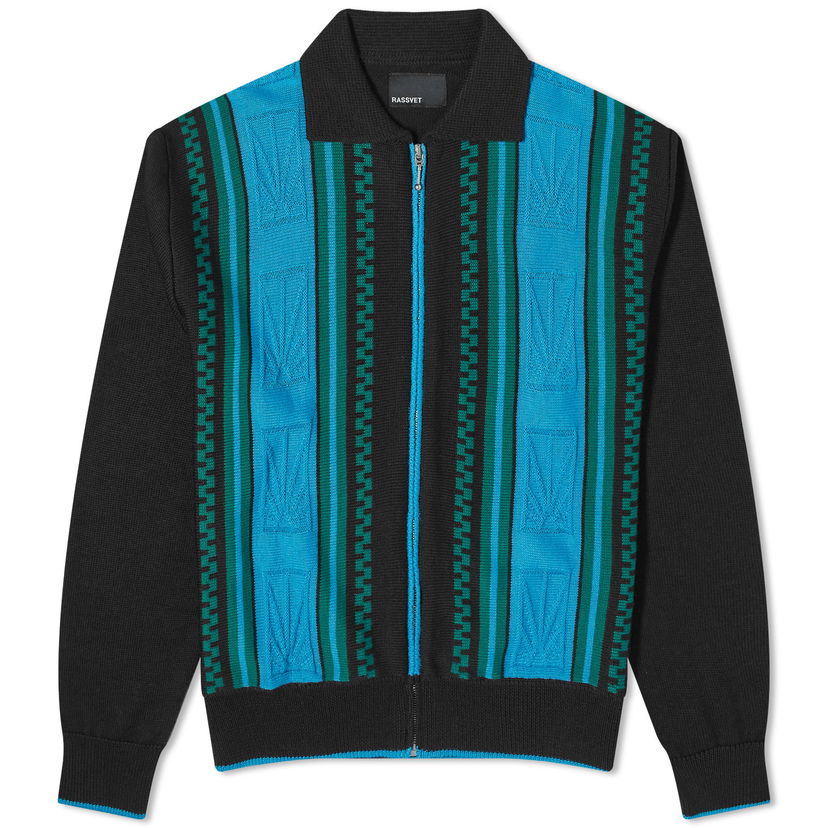 Пуловер PACCBET Stripe Zip Cardigan Синьо | PACC14N004-BLU