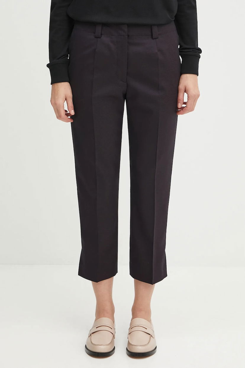 Панталони KENZO Kenzo Weave Cropped High Waist Pants Черно | FF62PA0939ID