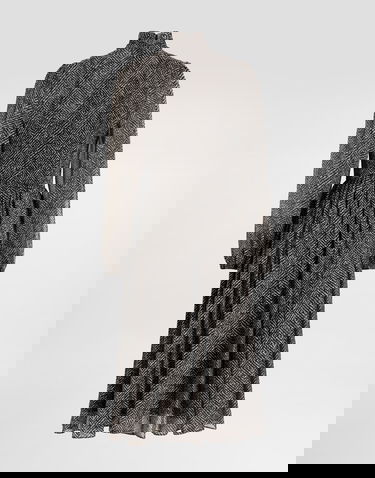 Pокля Dolce & Gabbana Chevron Print Silk Chiffon Pussy-Bow Neck Pleated Midi Dress Многоцветен | F6JLJTIS1ZNHH5QS, 1