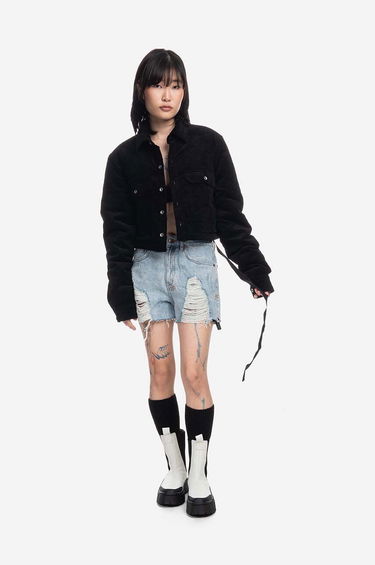Яке Rick Owens Cropped Outershirt Jacket Черно | DS02B4706.VS.BLACK, 1