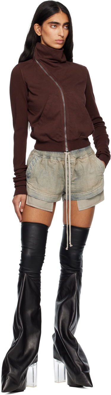 Къси панталони Rick Owens DRKSHDW Concordians Fog Faded Layered Drawstring Boxer Denim Shorts Черно | DS02E7319 DMP, 3